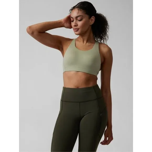 Athleta Women’s Advance Bra In Eucalyptus Olive Size 34C - Picture 3 of 10